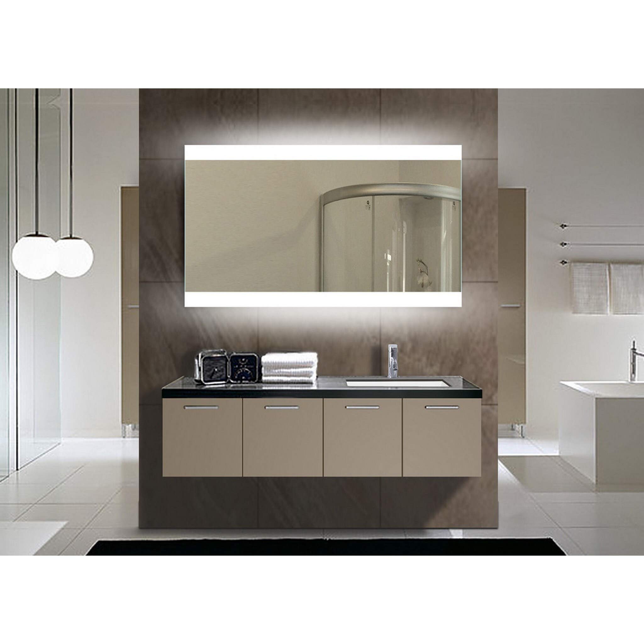 IBMIRROR Paris LED Backlit Bathroom Mirror - Modern Vanity Mirror with Adjustable Lighting for Makeup, Shaving & Home Decor