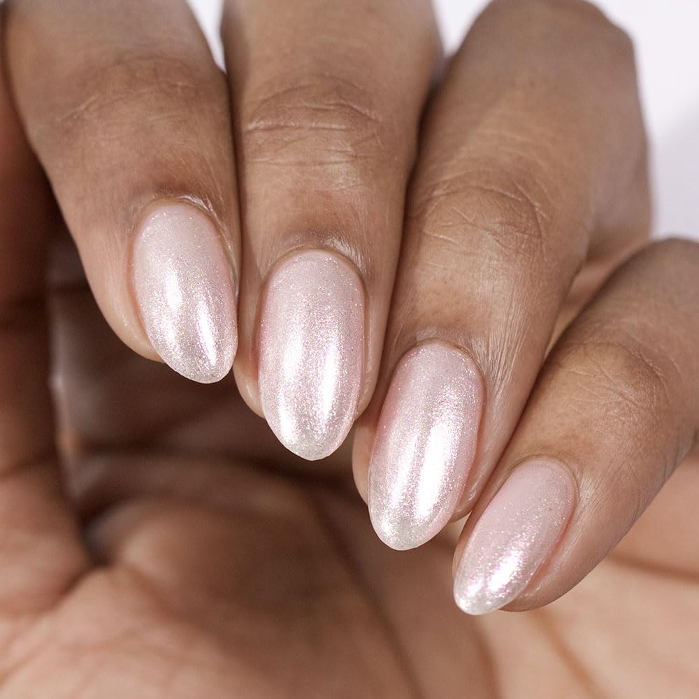 Whats Up Nails Fairy Veil Nail Polish - Light Pink Base with Iridescent Shimmer, 21-Free Vegan & Cruelty-Free Nail Lacquer Made in USA | Perfect for Manicures, Pedicures & Special Occasions