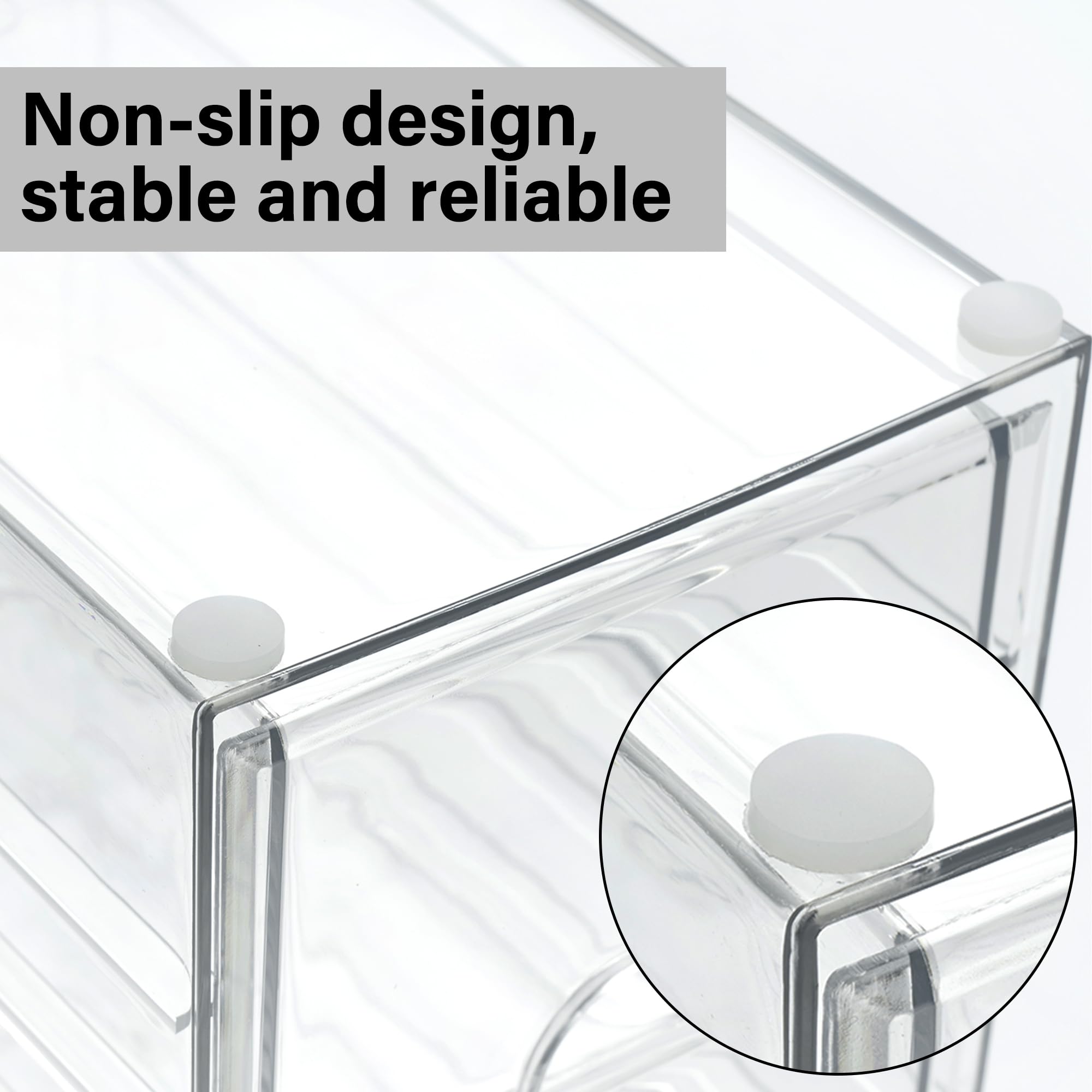 17-Drawer Acrylic Stackable Storage Organizer Set of 4 - Clear Desk Drawers for Makeup, Jewelry, Art Supplies & Office Accessories - Perfect for Vanity Countertop, Craft Room & Home Organization