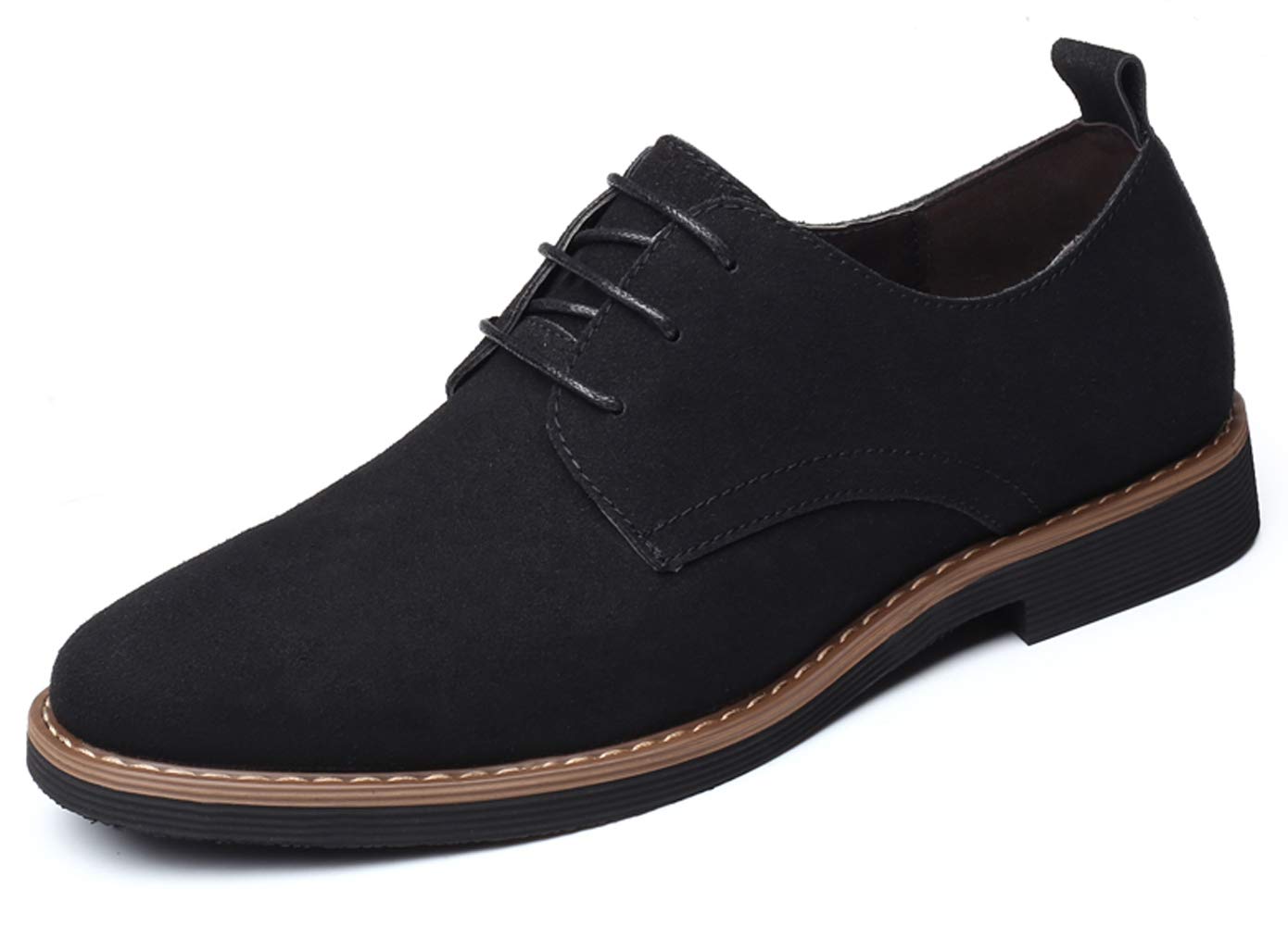 Santimon Men's Casual Oxford Shoes - Classic Suede Business Dress Shoes for Work & Formal Occasions | Comfortable Lace-Up Design for Office, Wedding & Professional Events