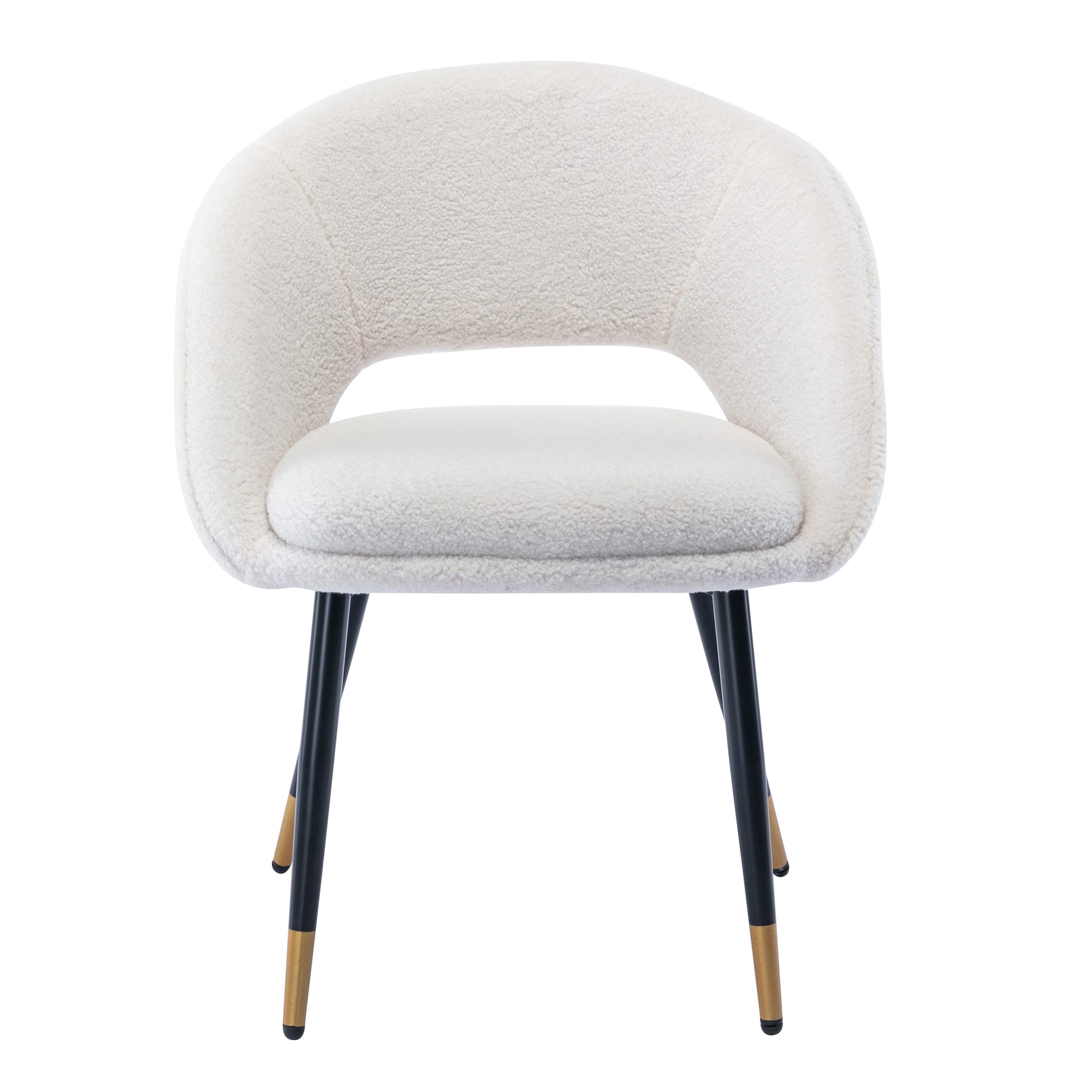 Modern Upholstered Wingback Dining Chairs with Steel Legs - Comfortable Accent Chairs for Living Room, Bedroom & Kitchen - Beige - Perfect for Dining Sets, Home Decor & Small Spaces