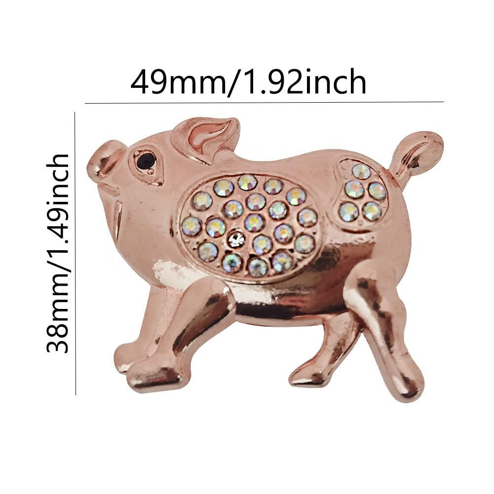 3-Pack Cute Pig Knob Cabinet Handles - Rose Gold Animal Shaped Drawer Pulls for Wardrobes, Closets, Dressers, Kids Room & Kitchen Furniture Decor (Perfect for Nursery, Bedroom & Playroom Organization)