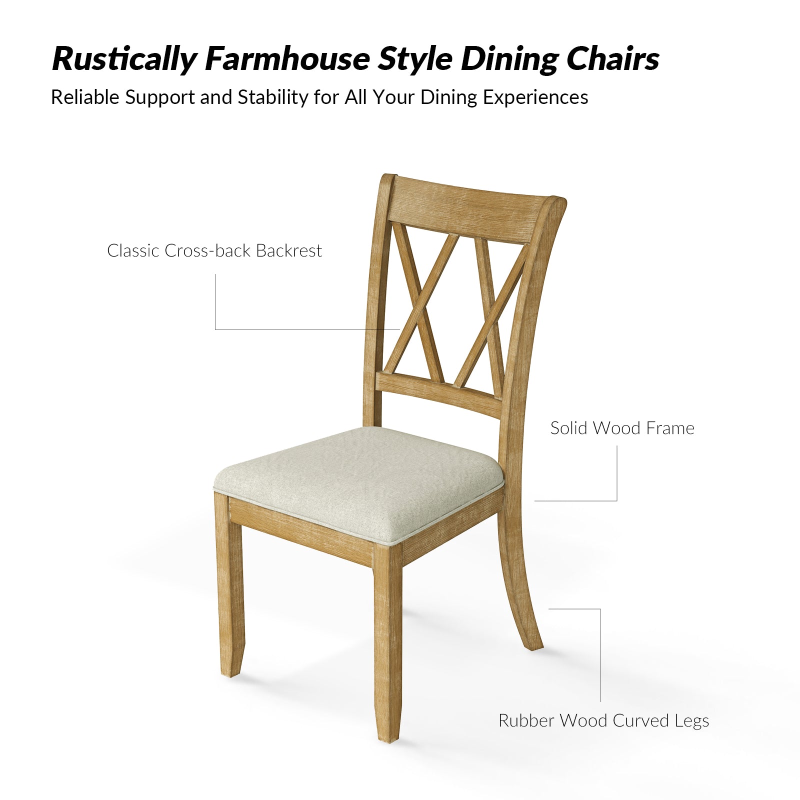 Kevin 5-Piece Dining Room Table Set with Chairs - Modern Kitchen & Dining Furniture for Family Meals & Entertaining