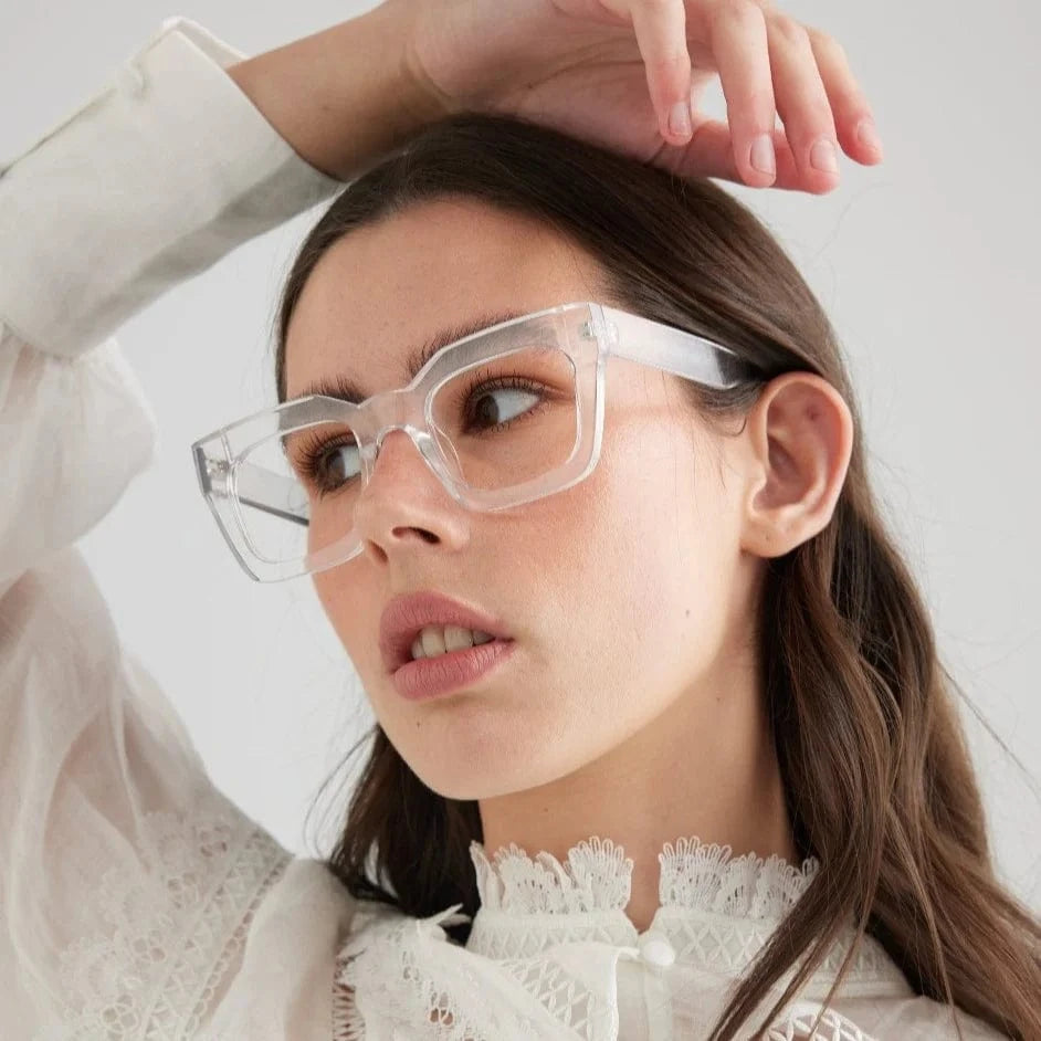 Matilda Crystal Reading Glasses - Fashionable Blue Light Blocking Readers for Women & Men - Perfect for Reading, Computer Work & Office Use