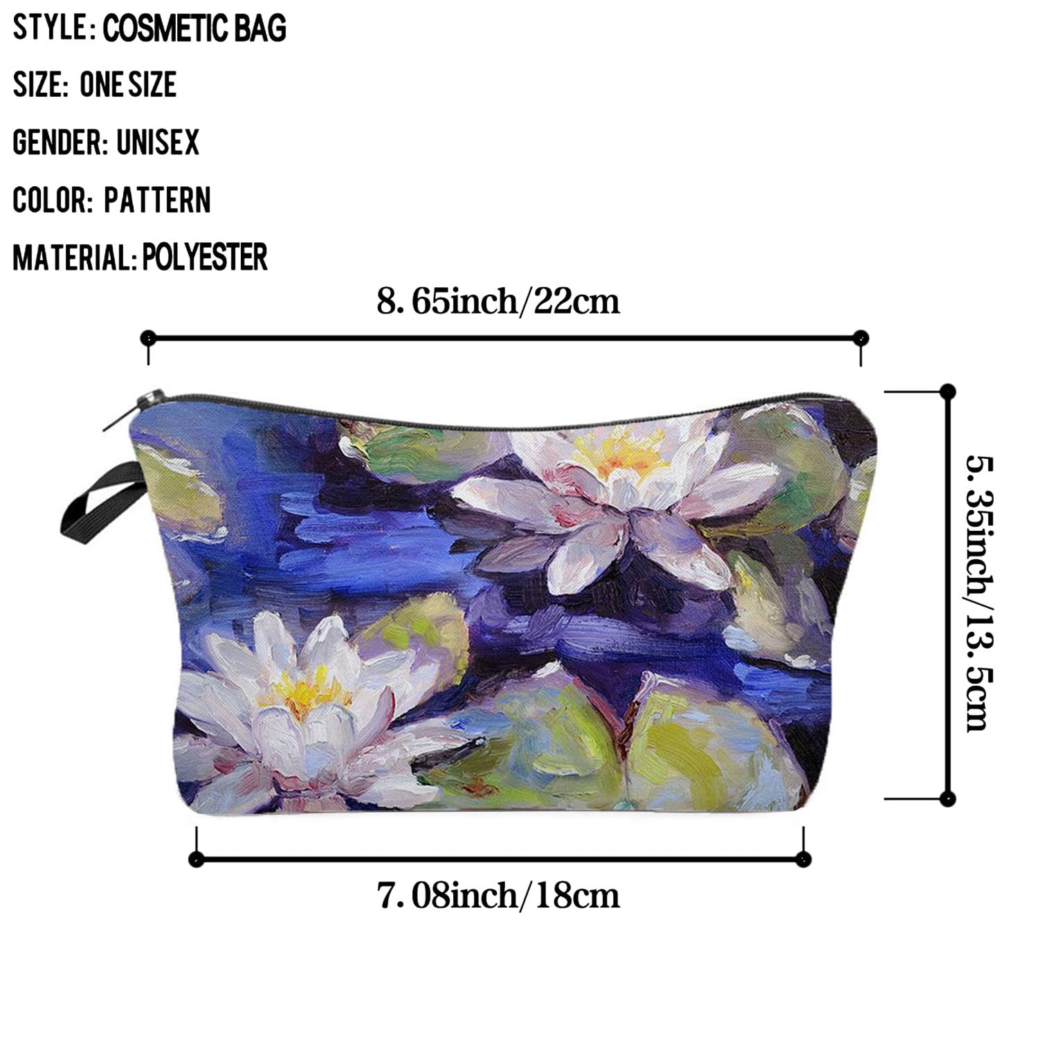 Vintage Floral Makeup Bag - Small Cosmetic Organizer for Travel & Gifts