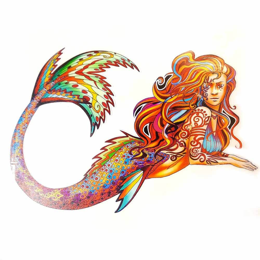 Free Style Mermaid Decal Sticker - Waterproof Vinyl Wall Art for Kids Room, Laptop, Car, Window - DIY Home Decor & Nursery Decoration