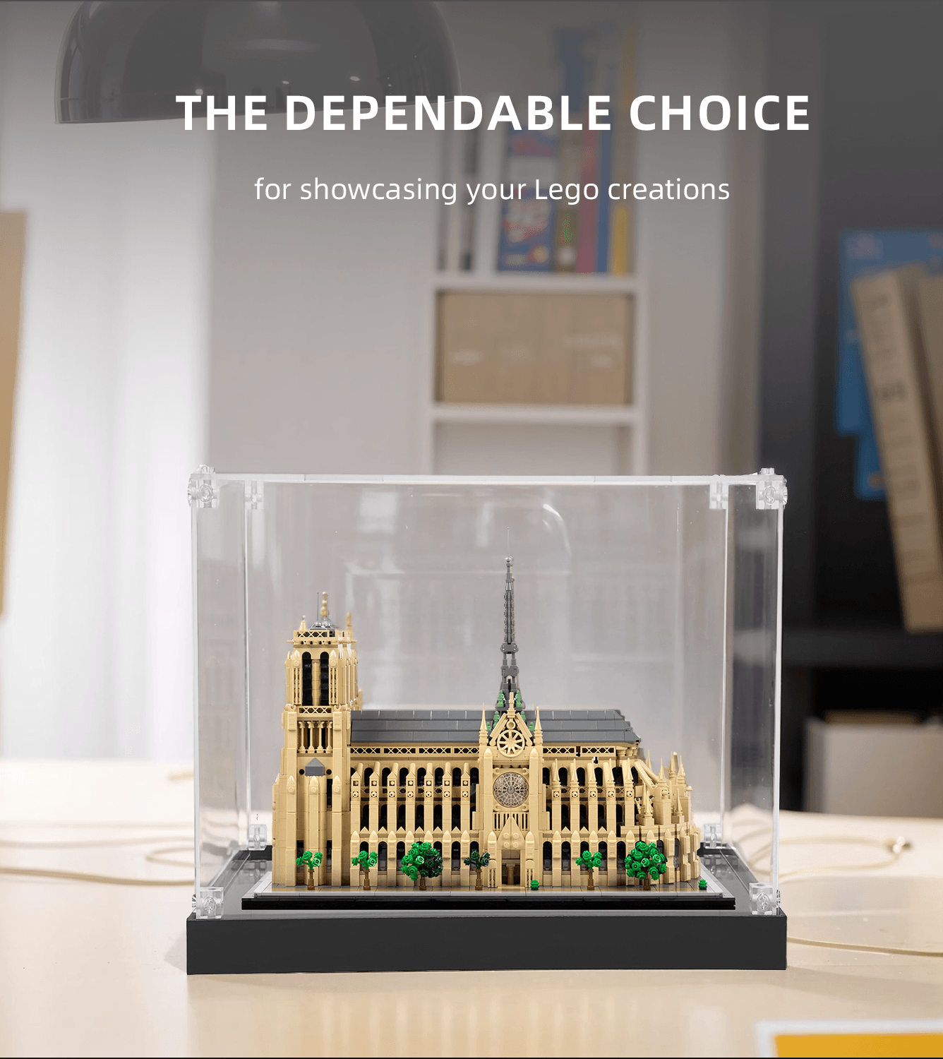 LEGO Architecture Notre Dame de Paris 21061 Display Case - Premium Acrylic Showcase for Collectible Building Sets - Perfect for Home Decor, Office Display & Gift Giving