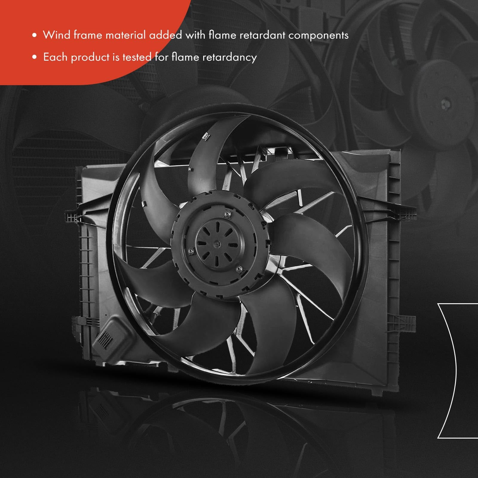 Premium Engine Radiator Cooling Fan Assembly for Mercedes-Benz C230 C240 C280 C320 C350 C55 AMG CLK320 CLK350 CLK500 (2004-2009) - High Performance Cooling System Replacement Part for Smooth Driving & Engine Protection