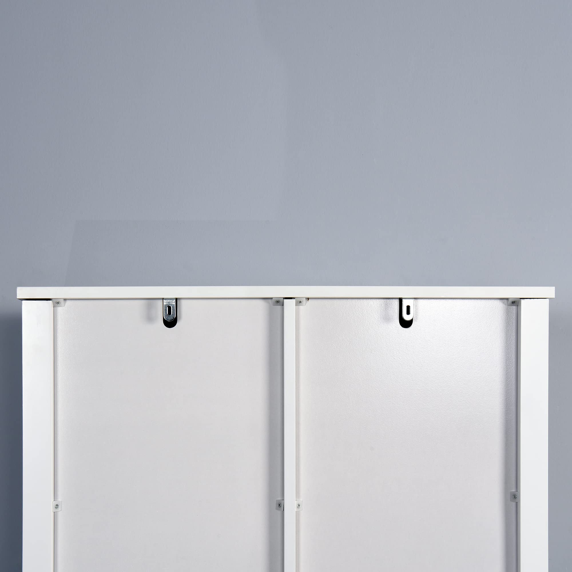 Space Saving Over The Toilet Bathroom Cabinet with Adjustable Shelves - Bathroom Organizer Storage with Open Cube Design, White Barn Door Style - Perfect for Small Bathrooms, Apartments & Powder Rooms