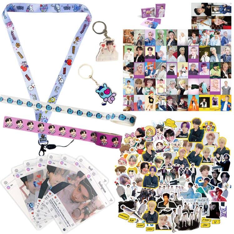 BTS J-Hope Fan Gift Set for ARMY - Stickers, Lomo Cards, Lanyard & Keychain Collection | Perfect Kpop Merchandise for BTS Fans, Birthday Gifts & Concert Accessories