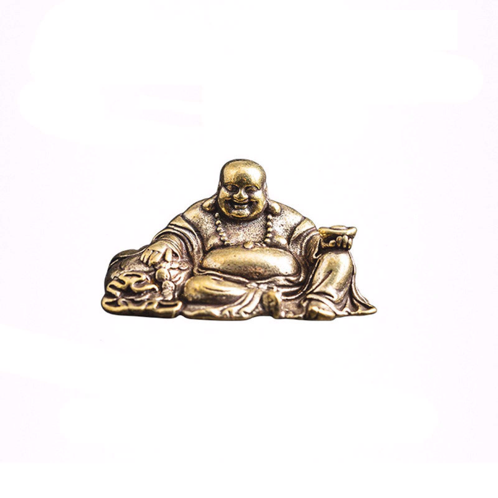 Lucky Copper Smiling Big Belly Maitreya Buddha Statue - Feng Shui Home & Office Decor, Bathroom Sculpture, Meditation Gift for Good Fortune & Happiness | Perfect for Zen Spaces, Living Room Altars & Spa Decor
