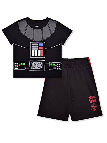 Star Wars Boys Costume T-Shirt and Shorts Set for Toddlers & Kids - Beige, Black, White - Perfect for Halloween, Cosplay & Birthday Parties