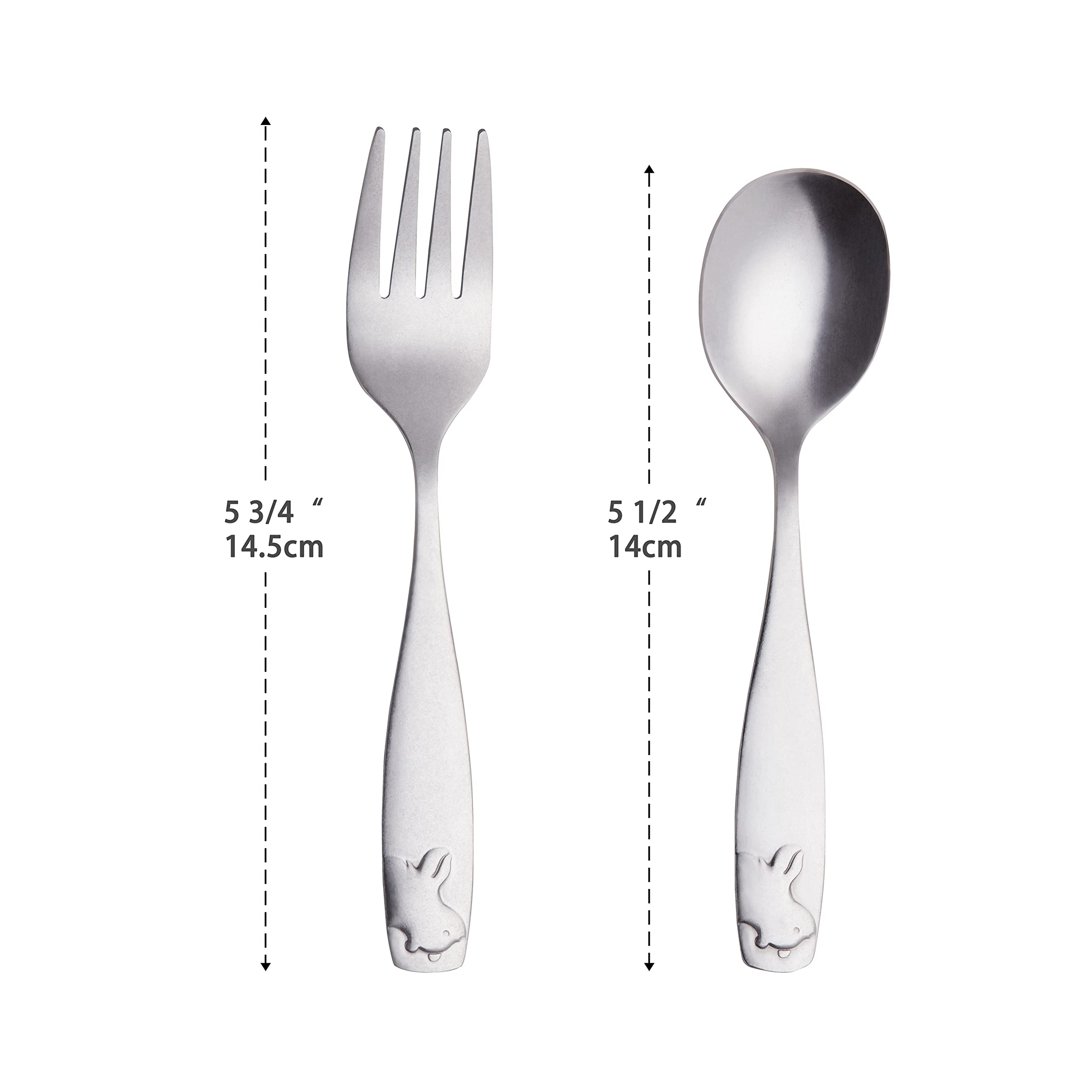 Premium Stainless Steel Kids Silverware Set - Matte Finish, Non-Toxic & Safe Toddler Utensils (Forks & Spoons) for Lunch Box, School, Travel & Home Dining - ANNOVA Children's Flatware with Antique Oxidized Design