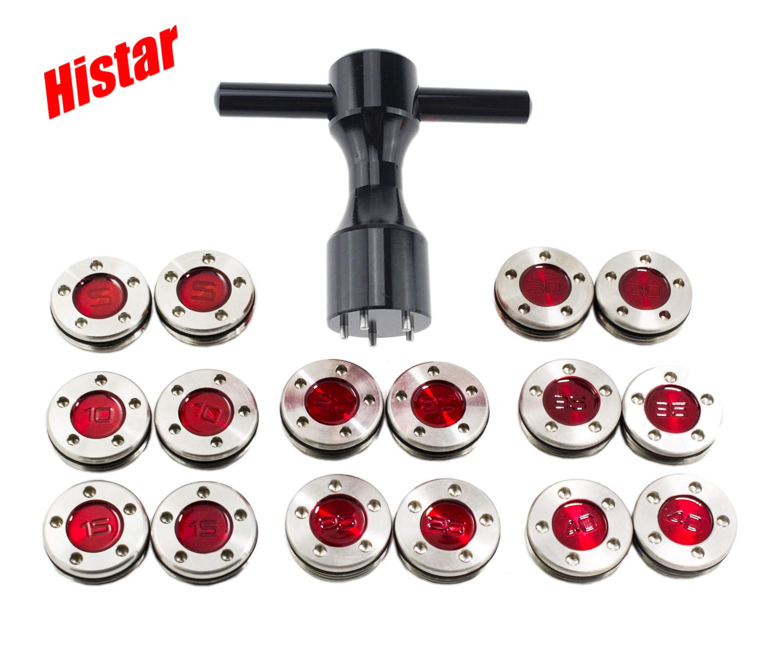 HISTAR 2Pcs Golf Club Weight Kit - Red Custom Weights with Black Wrench Tool for Titleist Scotty Cameron Putters | Improve Swing Balance & Performance | Perfect for Golf Course Practice & Professional Tournaments