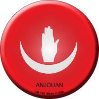 Anjouan Country Novelty Circle Coaster Set of 4 - Absorbent Drink Coasters for Coffee, Beer, Wine - Perfect for Home, Bar, Office Decor and Gift Giving