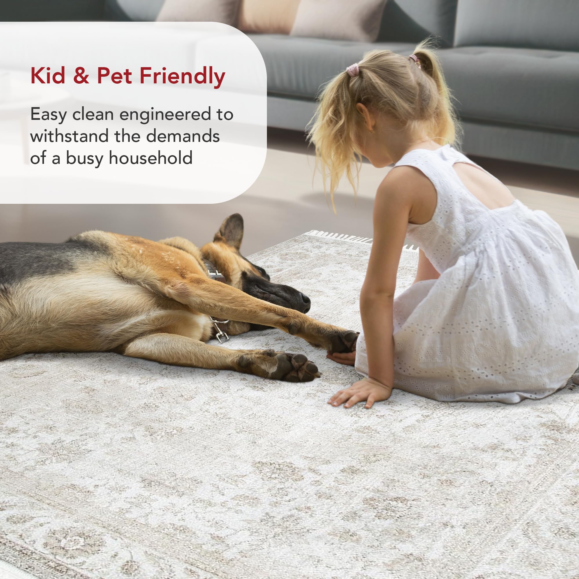 nuLOOM Elyse Oriental Style 6x9 Area Rug - Soft Ivory/Tan Bohemian Decor Rug for Living Room, Bedroom, Dining Room & Kitchen | Perfect for Boho Chic Home Decor & Cozy Interior Design