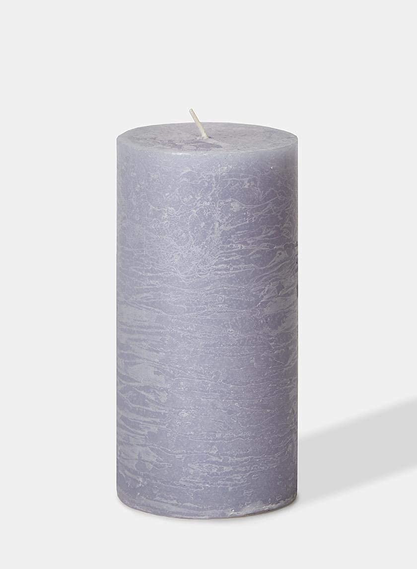 Set of 4 Rustic Gray Cement Pillar Candles - 3