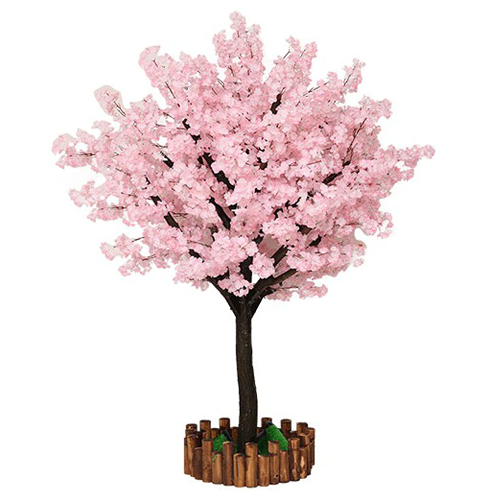 1.8M Artificial Cherry Blossom Tree with Solid Wood Trunk - Large Fake Peach Blossom Tree for Home Decor, Indoor Plants, Living Room, Office - Perfect for Spring Decorations & Wedding Centerpieces (1.5 x 1M)