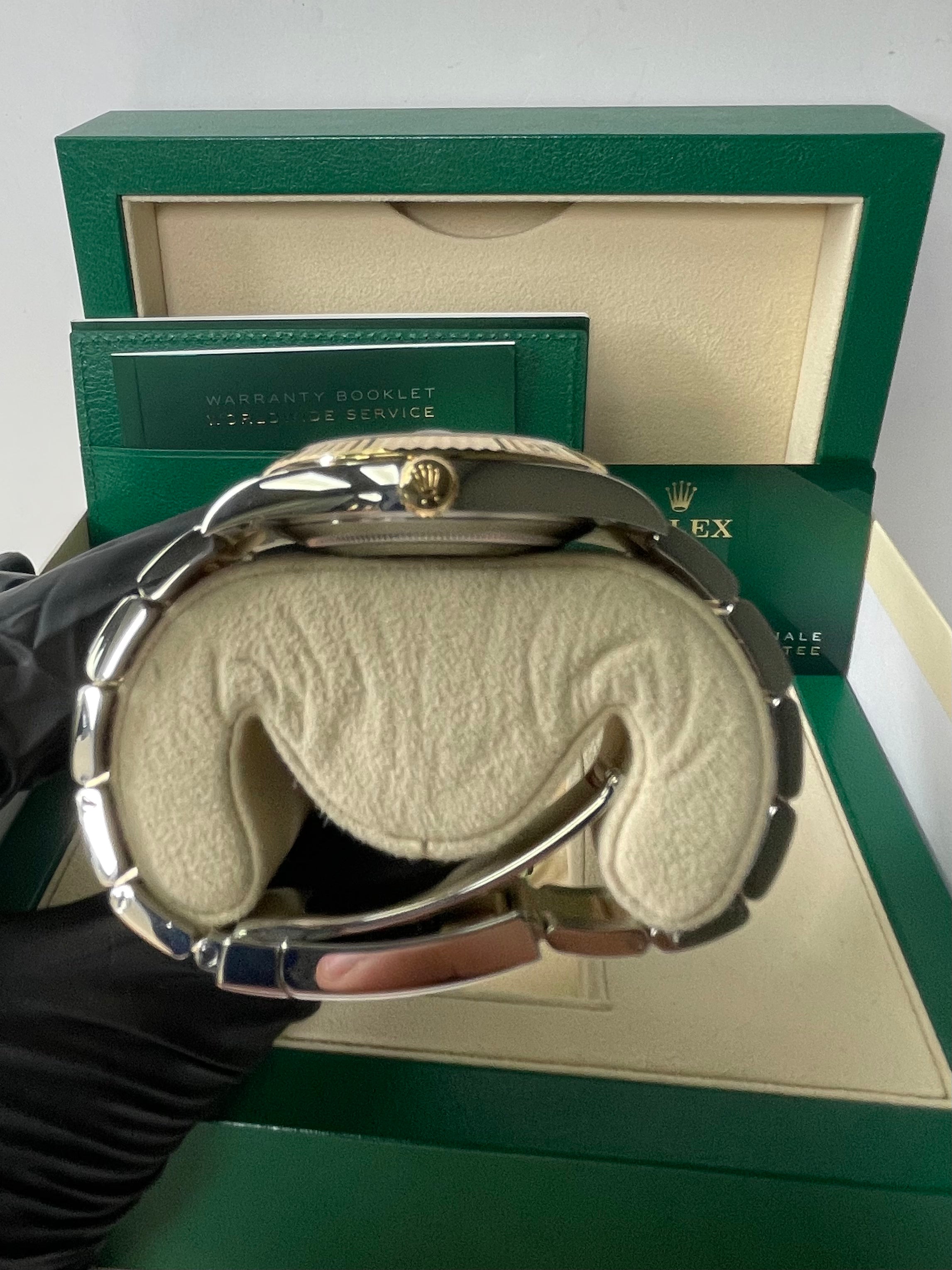 Rolex Datejust 41 Watch - Yellow Gold & Steel, Fluted Bezel, White Mother of Pearl Diamond Dial, Oyster Bracelet (Ref #126333) | Luxury Dress Watch for Men, Perfect for Business & Formal Occasions
