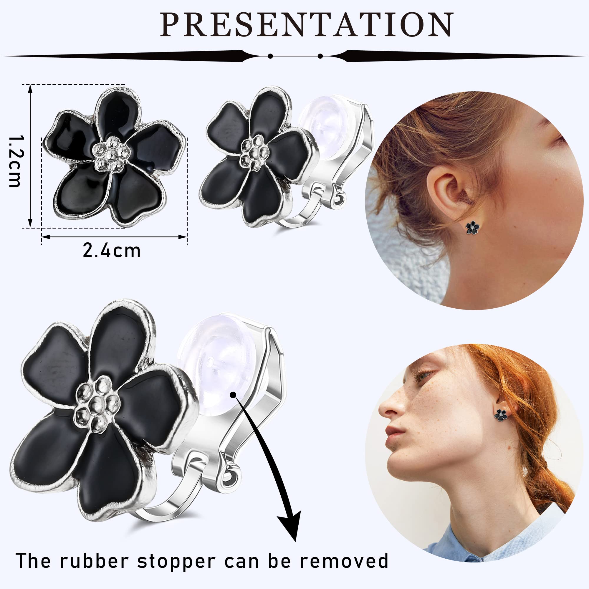 13 Pairs Hypoallergenic Clip On Earrings for Women - Gold & Silver Non-Pierced Stud & Dangle Earrings Set with Rhinestones, Simulated Pearls, Butterfly & Flower Designs | Perfect for Weddings, Parties & Everyday Wear