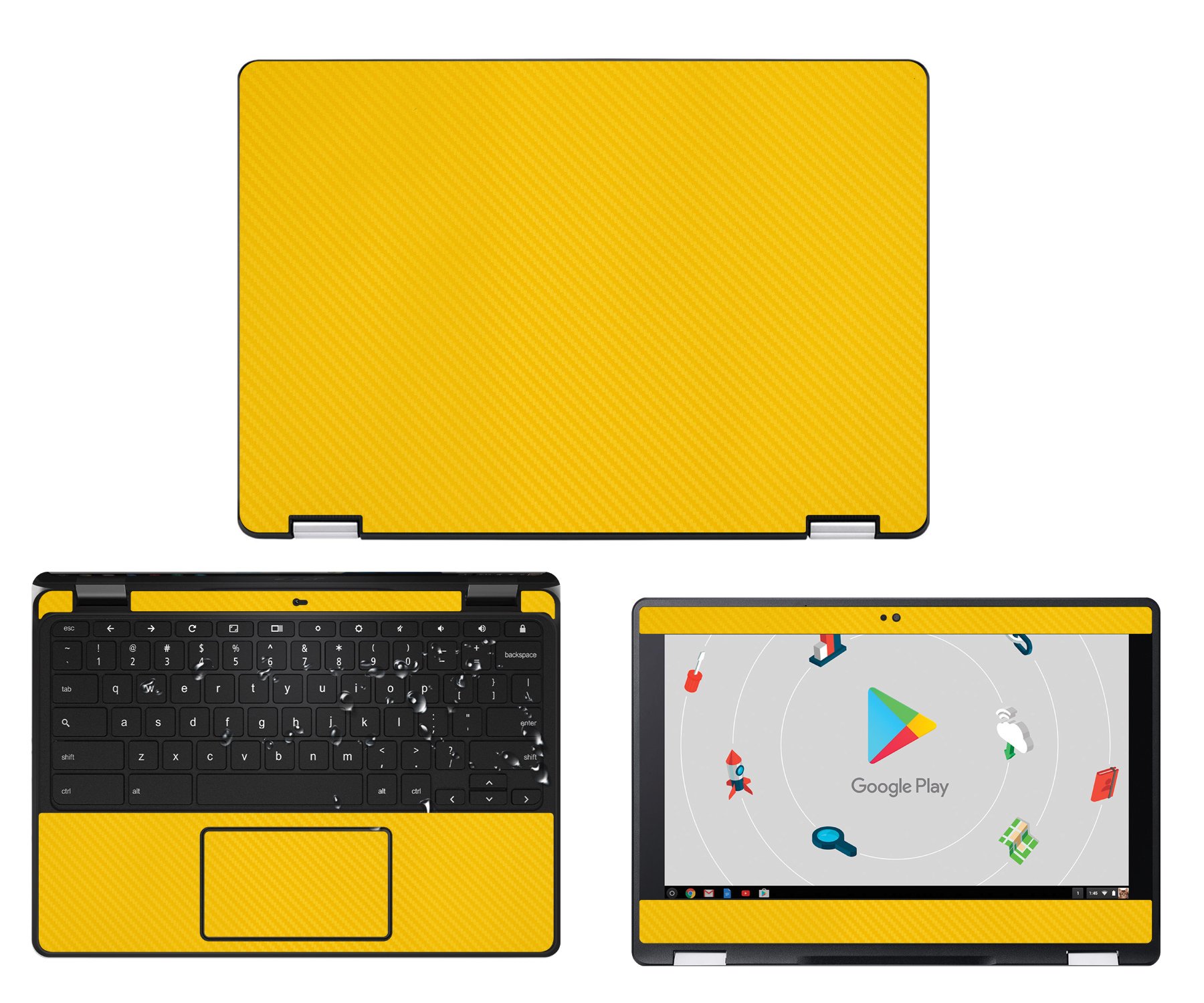 Premium Yellow Carbon Fiber Skin Decal for Acer Chromebook Spin 11 R751TN/CP511/R751T (11.6