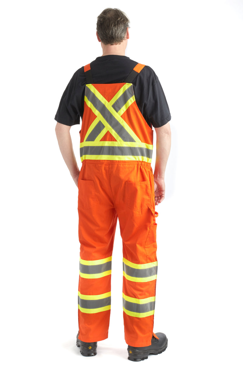 Terra High Visibility Unlined Overall Bibs 116582OR - Durable Workwear for Construction, Farming & Outdoor Safety