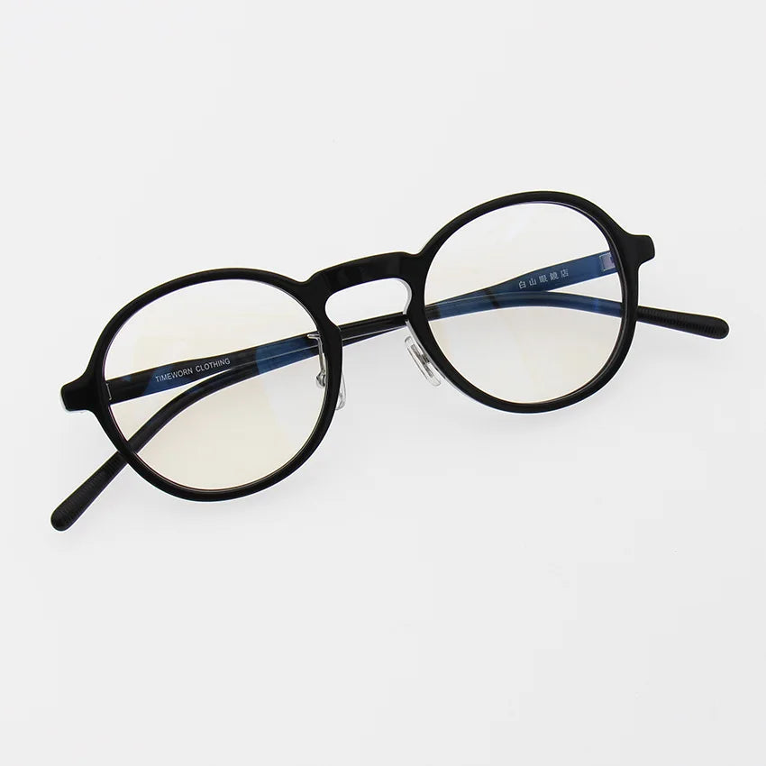 Stylish Black Unisex Full Rim Round Acetate Eyeglasses Frame 13847 - Perfect for Reading, Work & Fashion Accessories