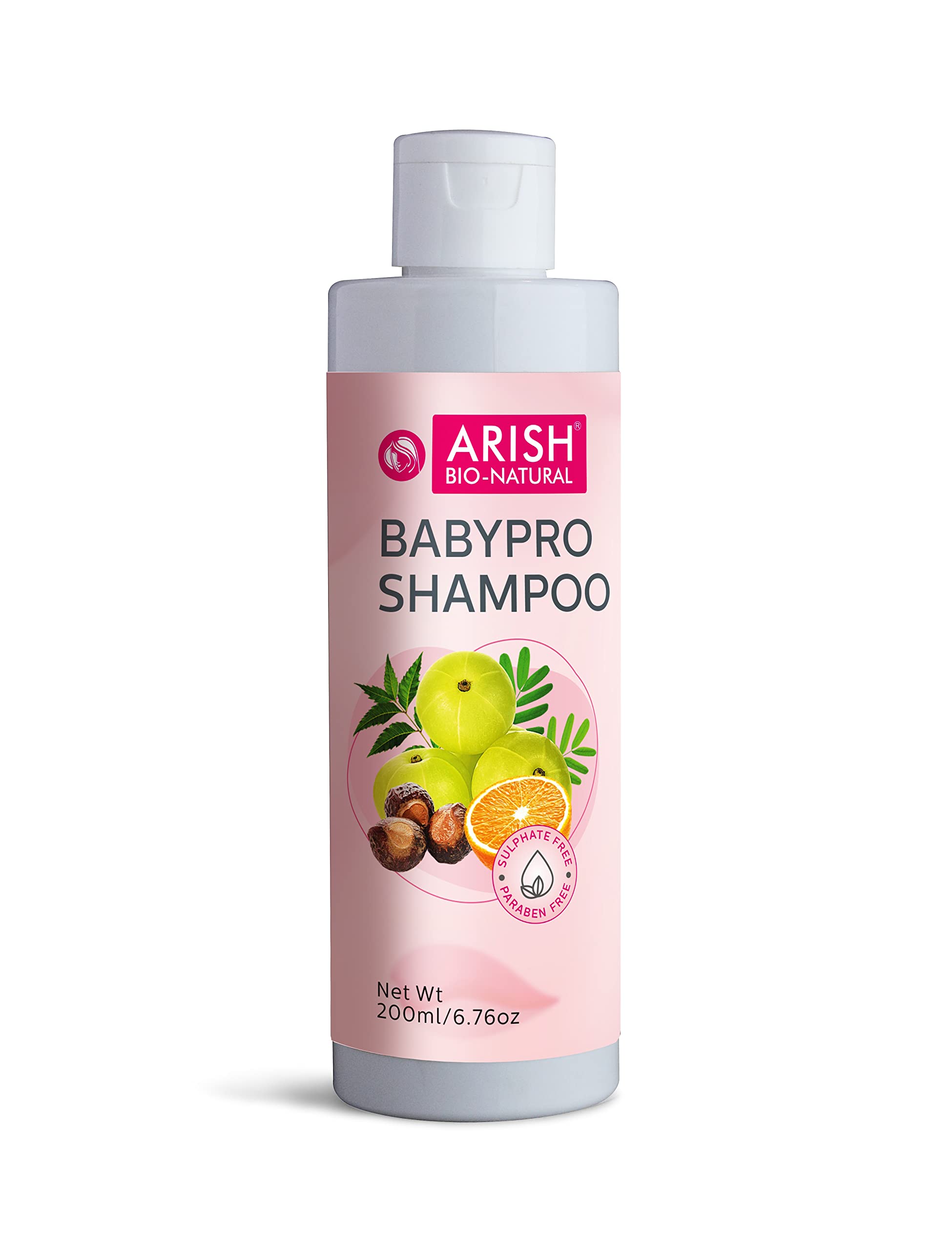 Arish Bionaturals Baby Pro Shampoo - Gentle & Mild Formula for Soft, Healthy Baby Hair, 200ml | Tear-Free & Hypoallergenic | Perfect for Newborns & Sensitive Skin | Daily Baby Hair Care