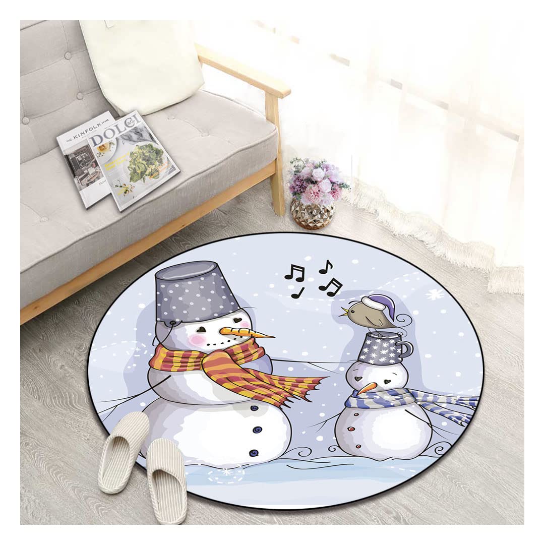 Non-Slip Round Printed Area Rug - 79