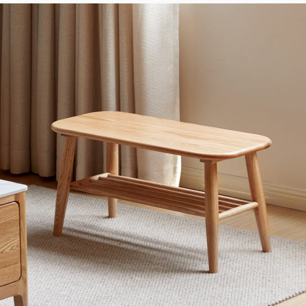 Solid Oak Wood Shoe Bench - Sturdy Entryway Storage with Seat | Perfect for Hallway, Mudroom & Bedroom Organization