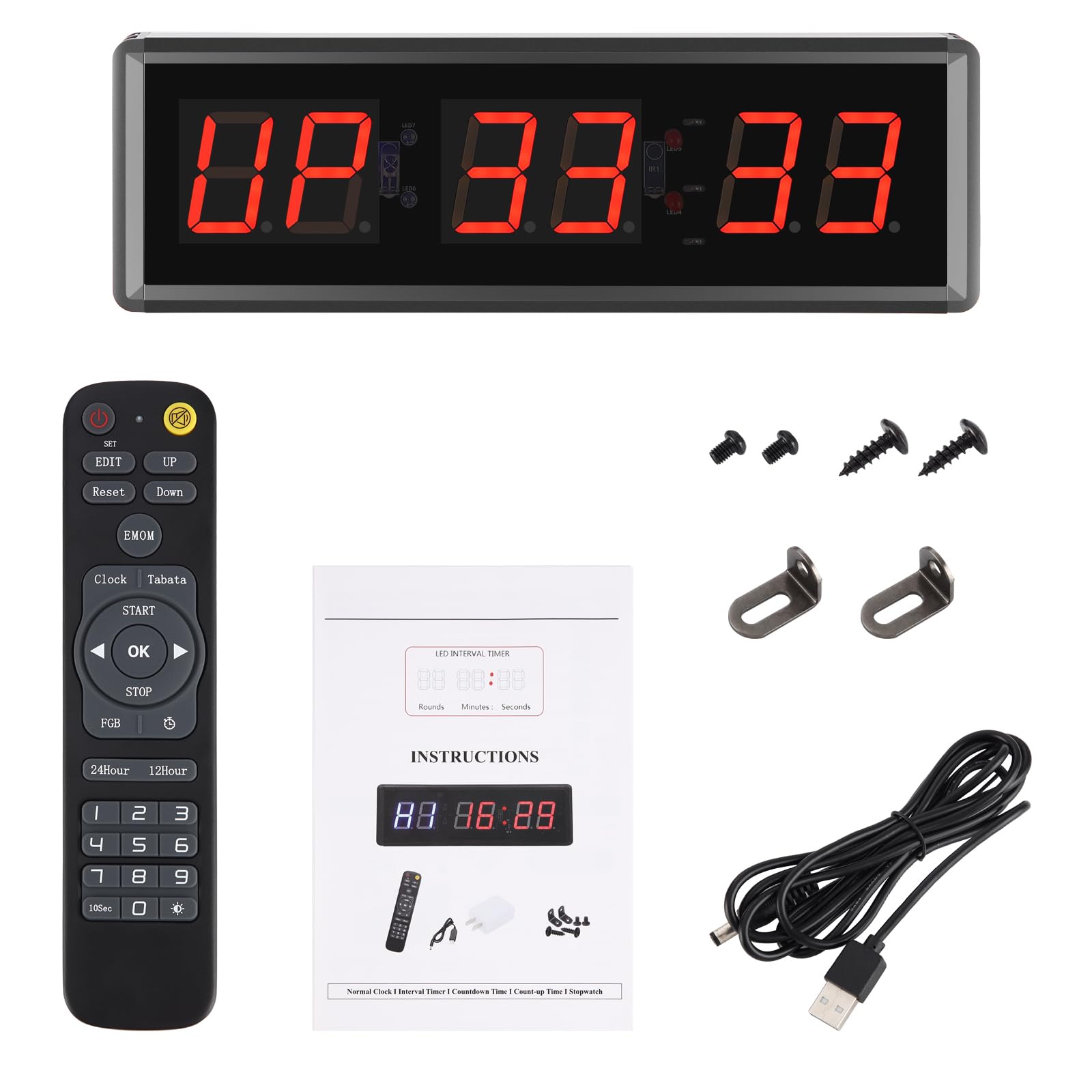 PELLOR Digital Wall Clock with Timer - 1.5