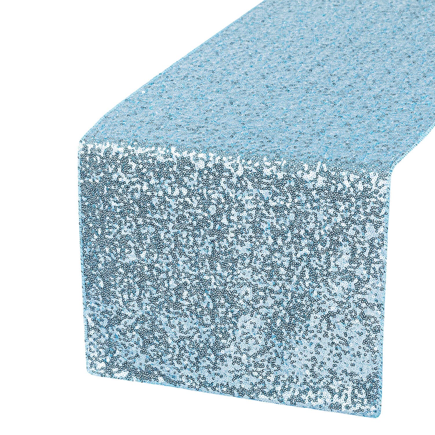 SARVAM FASHION 12x108 Inch Sequin Table Runner - Elegant Party Wedding Decor, Baby Shower & Event Decoration (1 Pack, Baby Blue) - Perfect for Dining Tables, Buffets, and Special Occasions