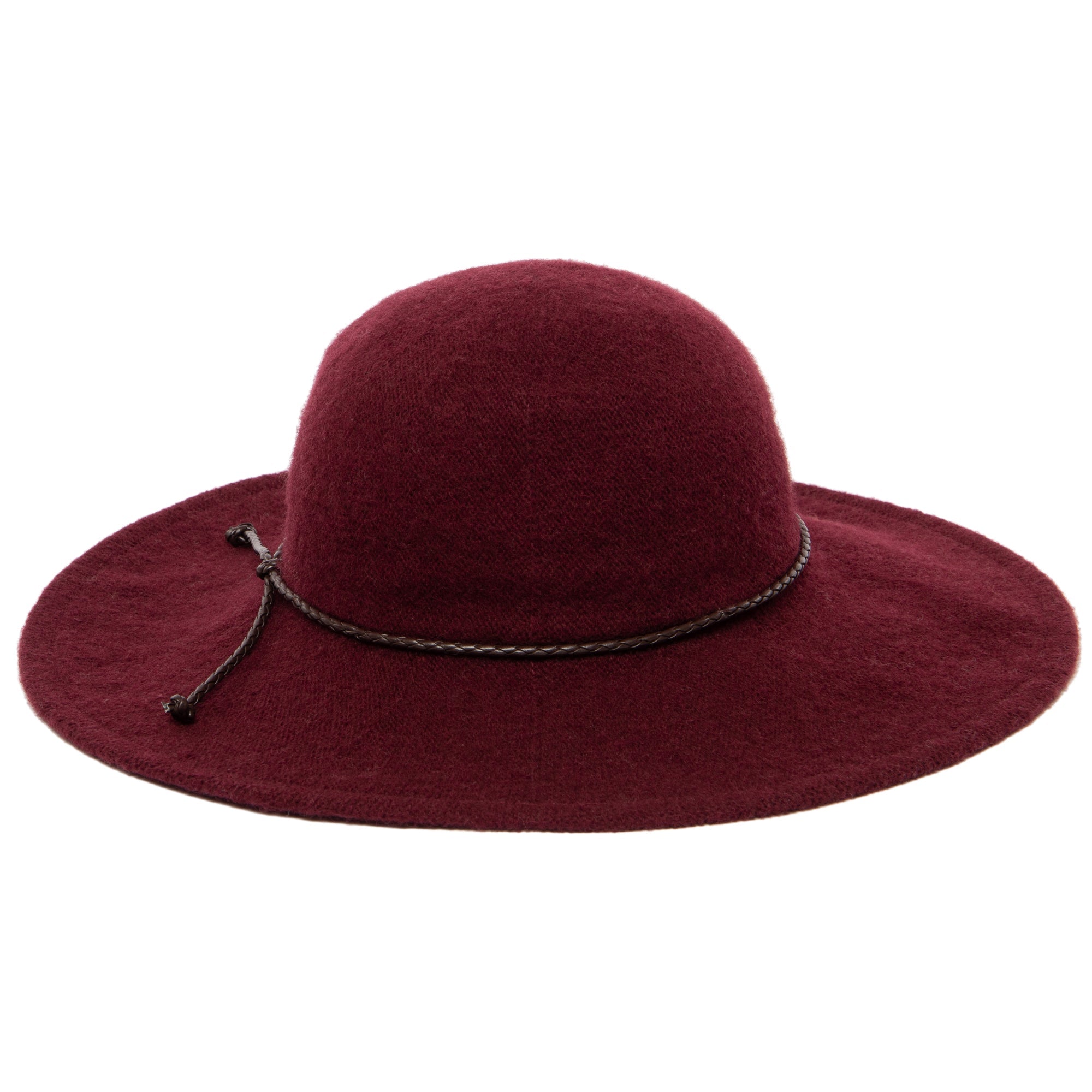 Women's Floppy Knit Hat with Faux Leather Knot Trim - Stylish Winter Beanie for Outdoor Activities, Travel & Casual Wear