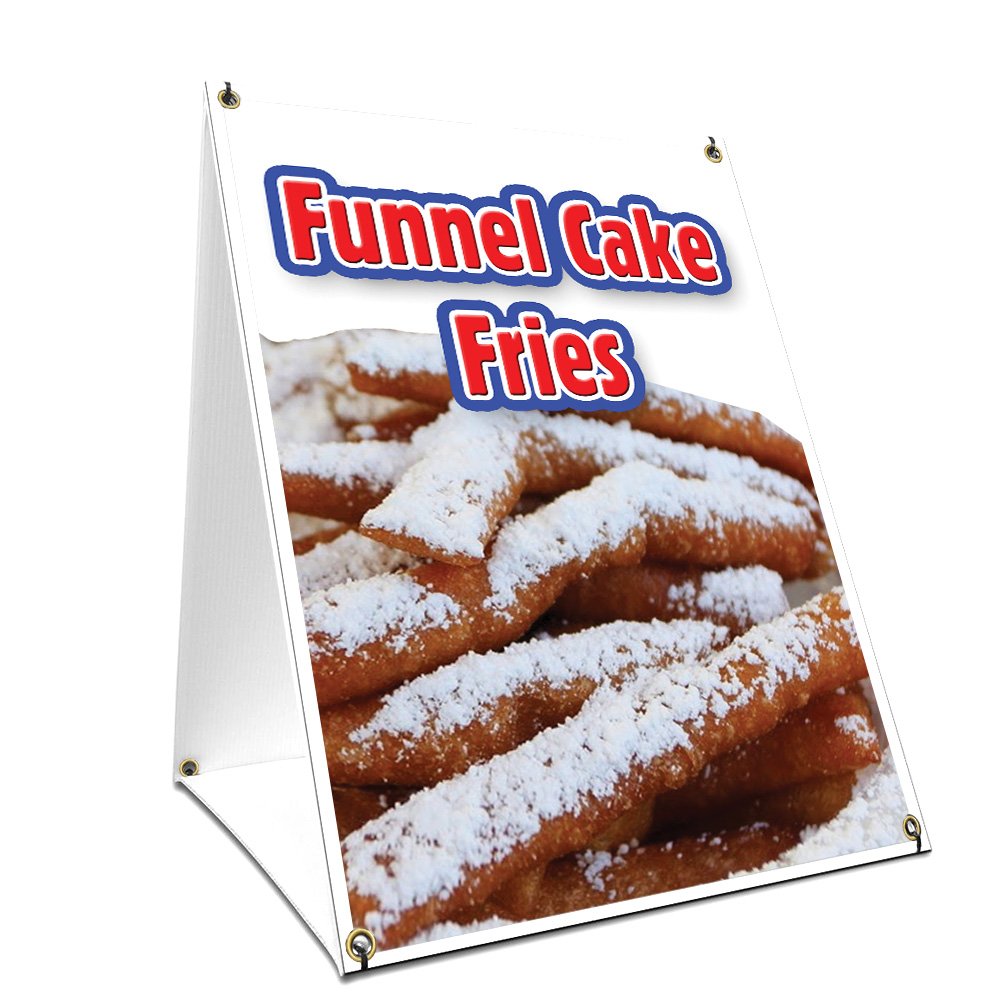 Vintage A-Frame Sidewalk Funnel Cake Fries Sign - 18