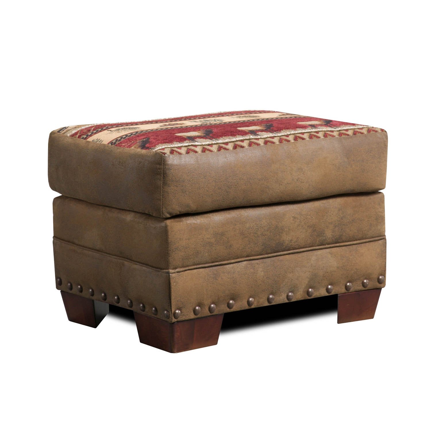 8500-10 Sierra Lodge Brown Ottoman - Classic American Furniture for Living Room, Bedroom & Home Decor | Comfortable Footrest & Stylish Accent Piece