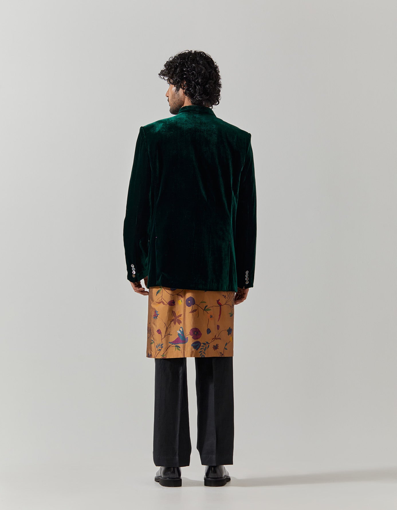 Luxury Green Velvet Bandhgala Jacket for Men | Elegant Indian Wedding Sherwani | Perfect for Weddings, Festivals & Formal Events