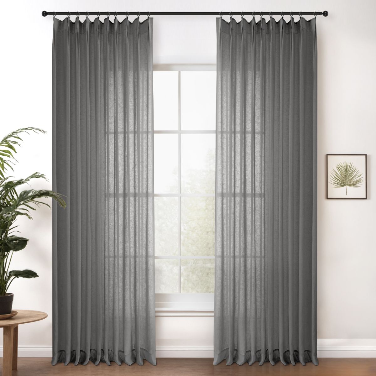 Mustard Yellow Cloud Linen Sheer Curtains - Natural Soft Breezy Custom Drapes with Pleated Design for Living Room, Bedroom & Nursery Window Treatments