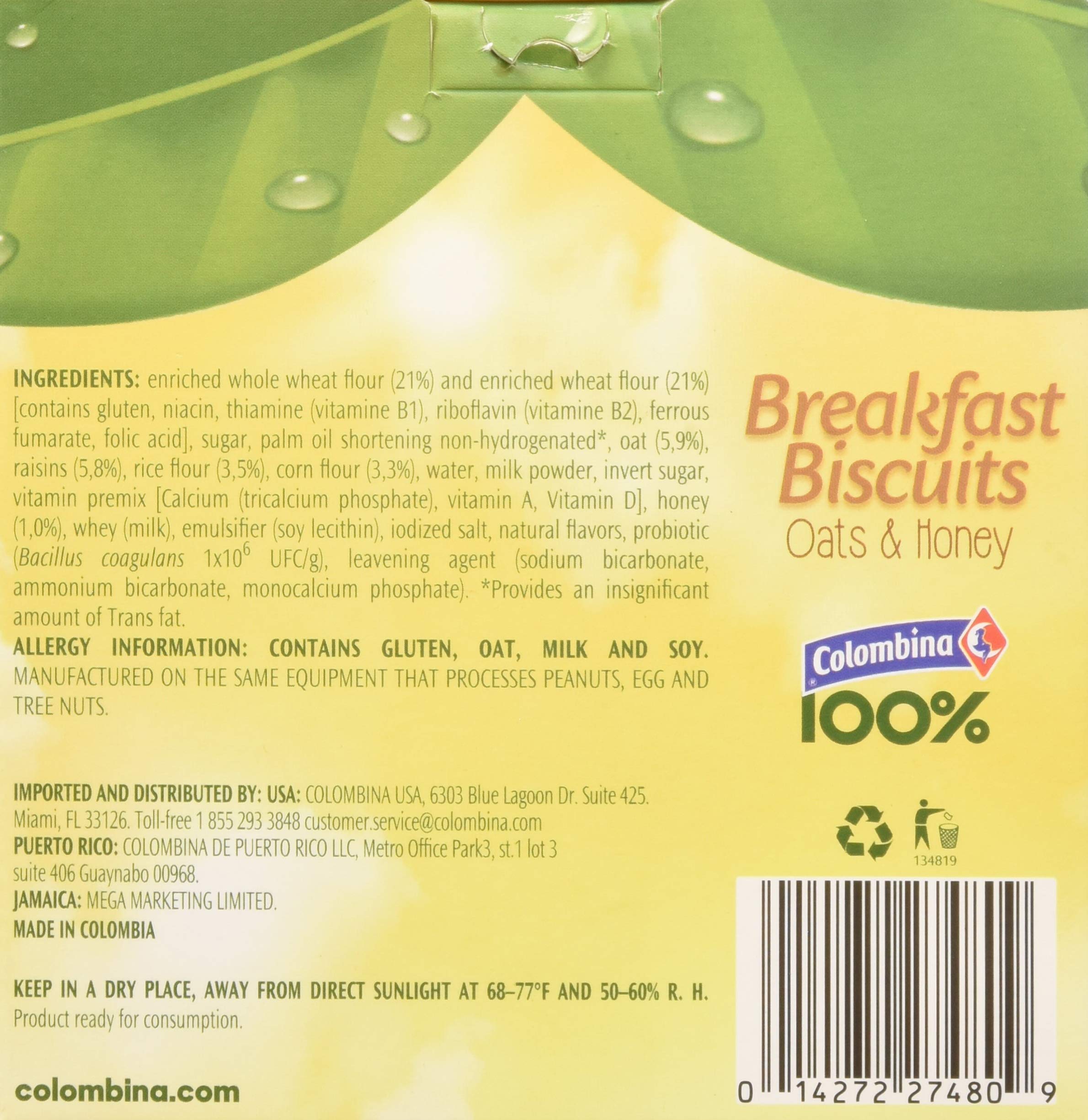 Healthy Breakfast Biscuits with Oats & Honey - Nutritious Snack for Kids & Adults - Perfect for On-the-Go, Office, or School Lunch