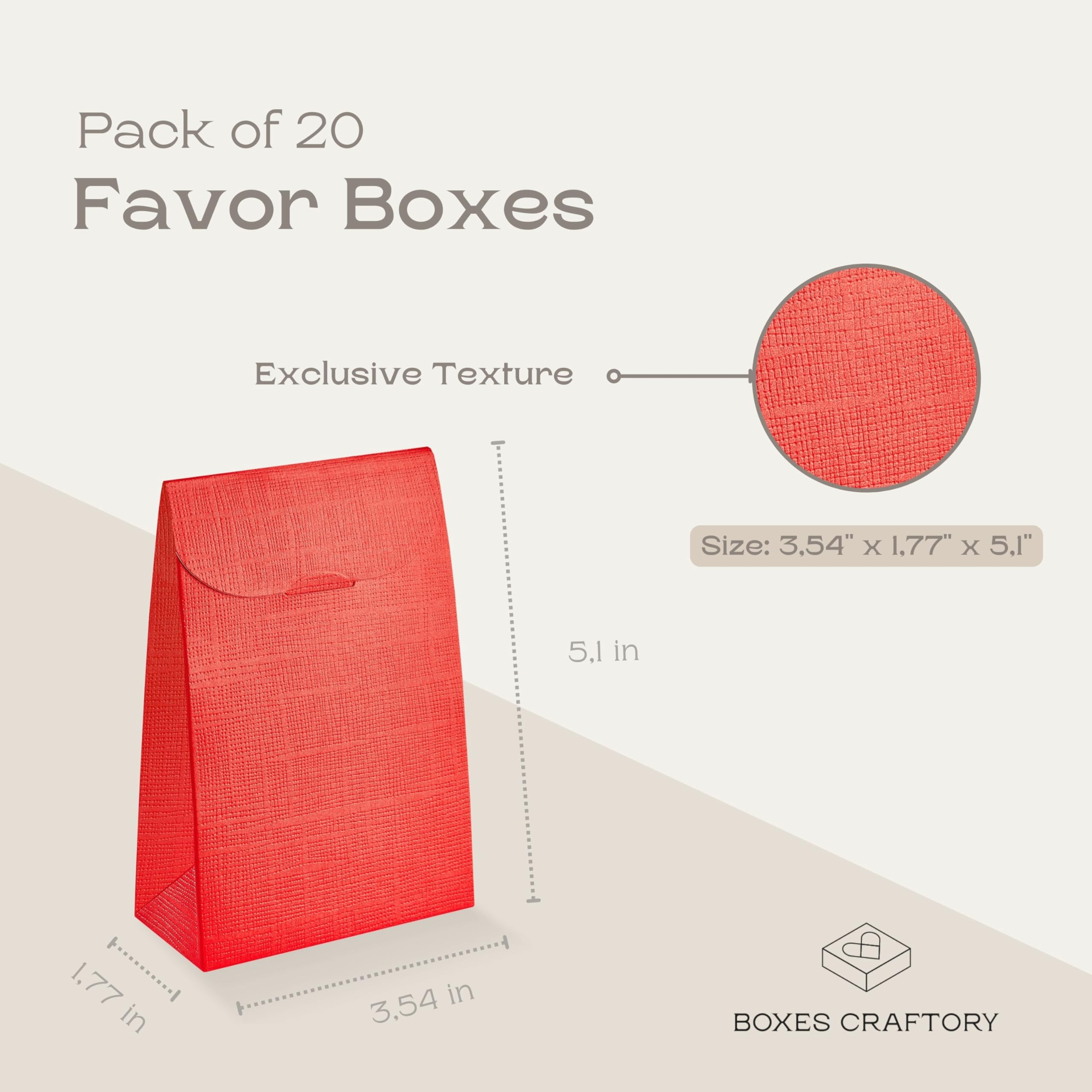 20pcs Red Silk Gift Boxes 3.54x1.77x5.11in - Perfect for Christmas, Graduation & Valentine's Day Gifts
