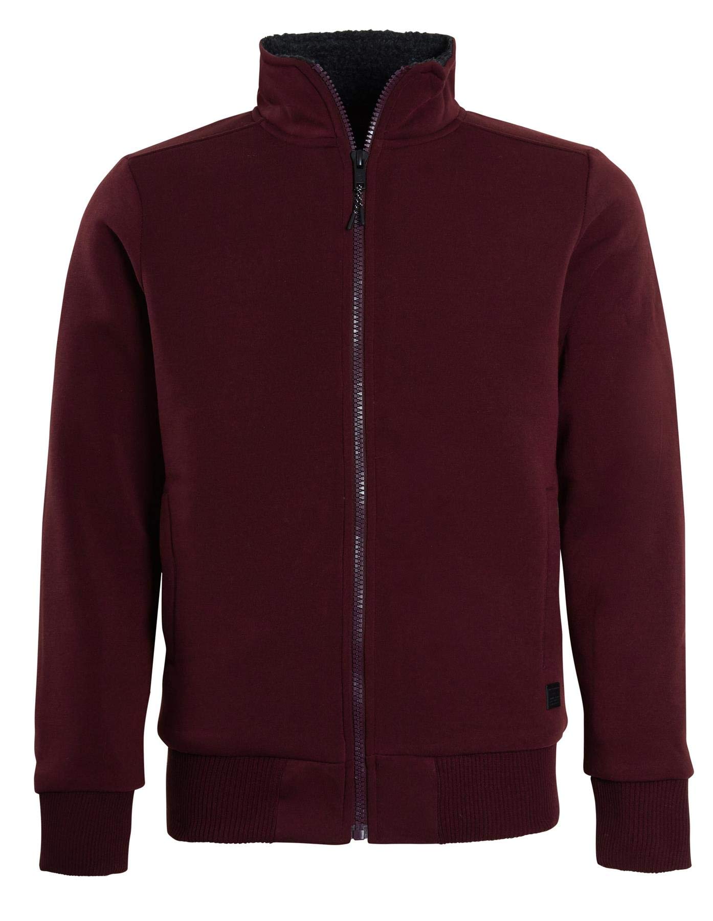 Men's Winter Zip-Up Sweater Jacket with Funnel Neck & Borg Lining - Warm Fleece Pullover for Outdoor Activities, Hiking & Casual Wear
