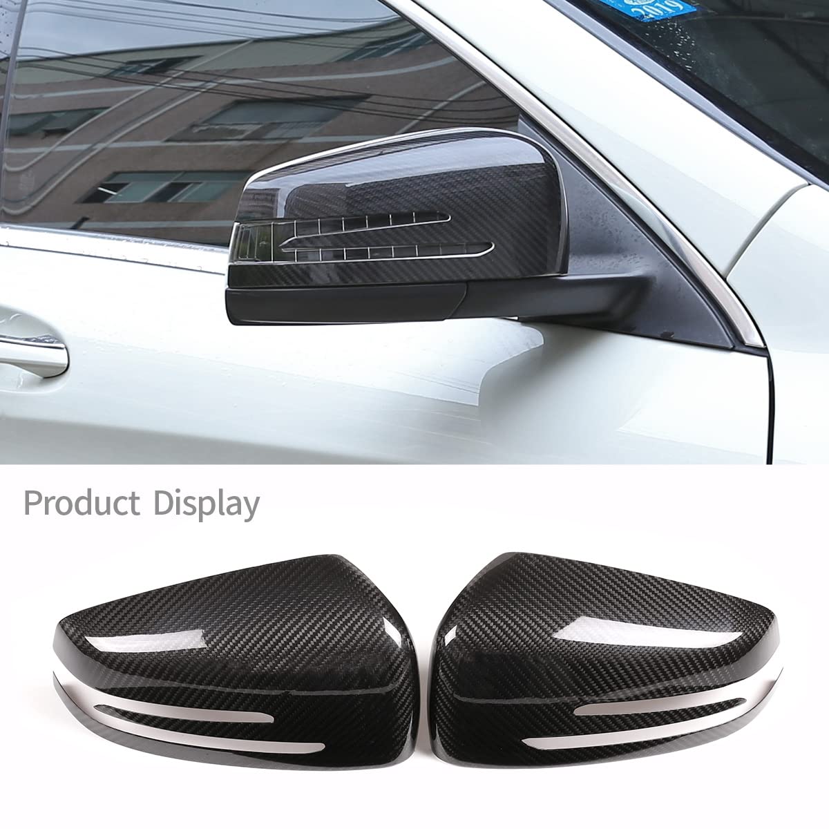 Real Carbon Fiber Mirror Caps for Mercedes C/E/A Class W204 W176 W212 GLA X156 CLA W117 CLS W218 - Side Rearview Mirror Cover Stickers & Protective Accessories - Upgrade Your Luxury Car's Style & Protection