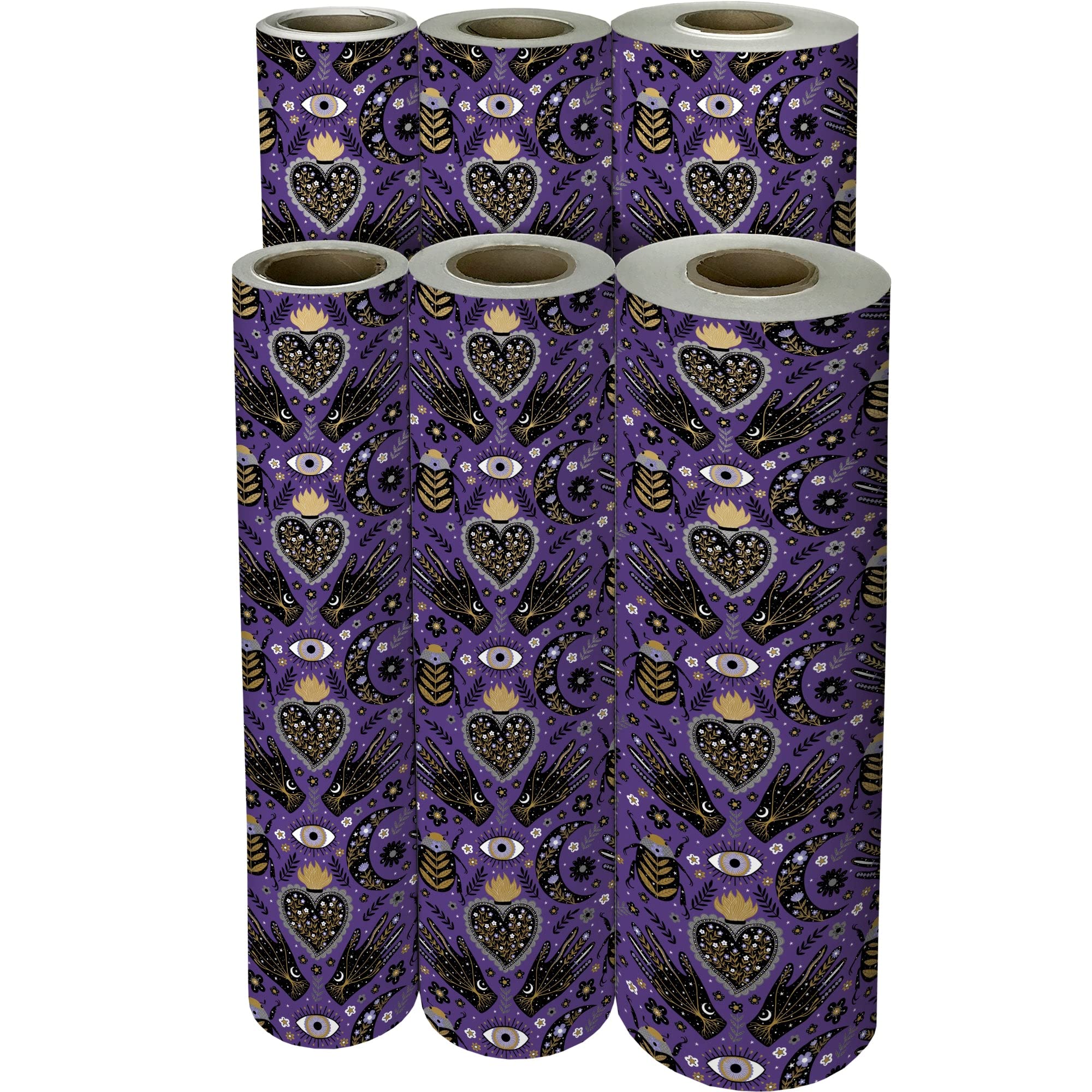 Premium Jillson Roberts Bulk Gift Wrap - 417 Feet x 24 Inches Celestial Design Wrapping Paper for Everyday Gifts, Parties & Special Occasions - Half Ream Commercial-Grade Gift Wrapping Supplies for Retail Stores, Weddings & Holiday Presents