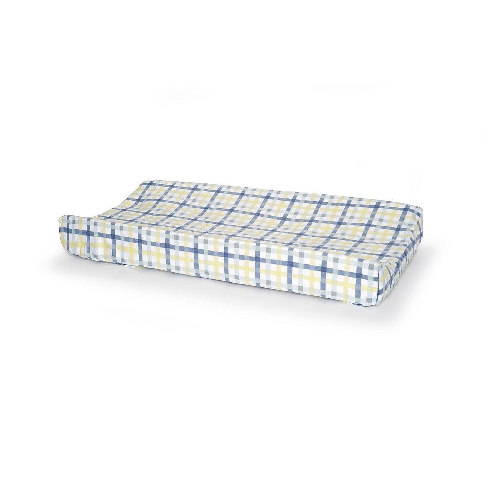 Carters Baby Changing Pad Cover - Soft Blue Plaid Waterproof Cover for Nursery, Diaper Changing Station & Travel - Fits Standard Changing Pads