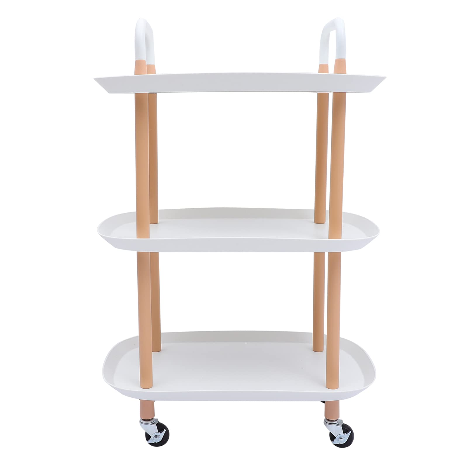 Cabilock 3-Tier Rolling Utility Cart - Multi-Purpose Organizer for Kitchen, Bathroom, Laundry, Office & Bedroom - White Storage Trolley with Wheels | Perfect for Makeup, Baby Supplies & Home Organization