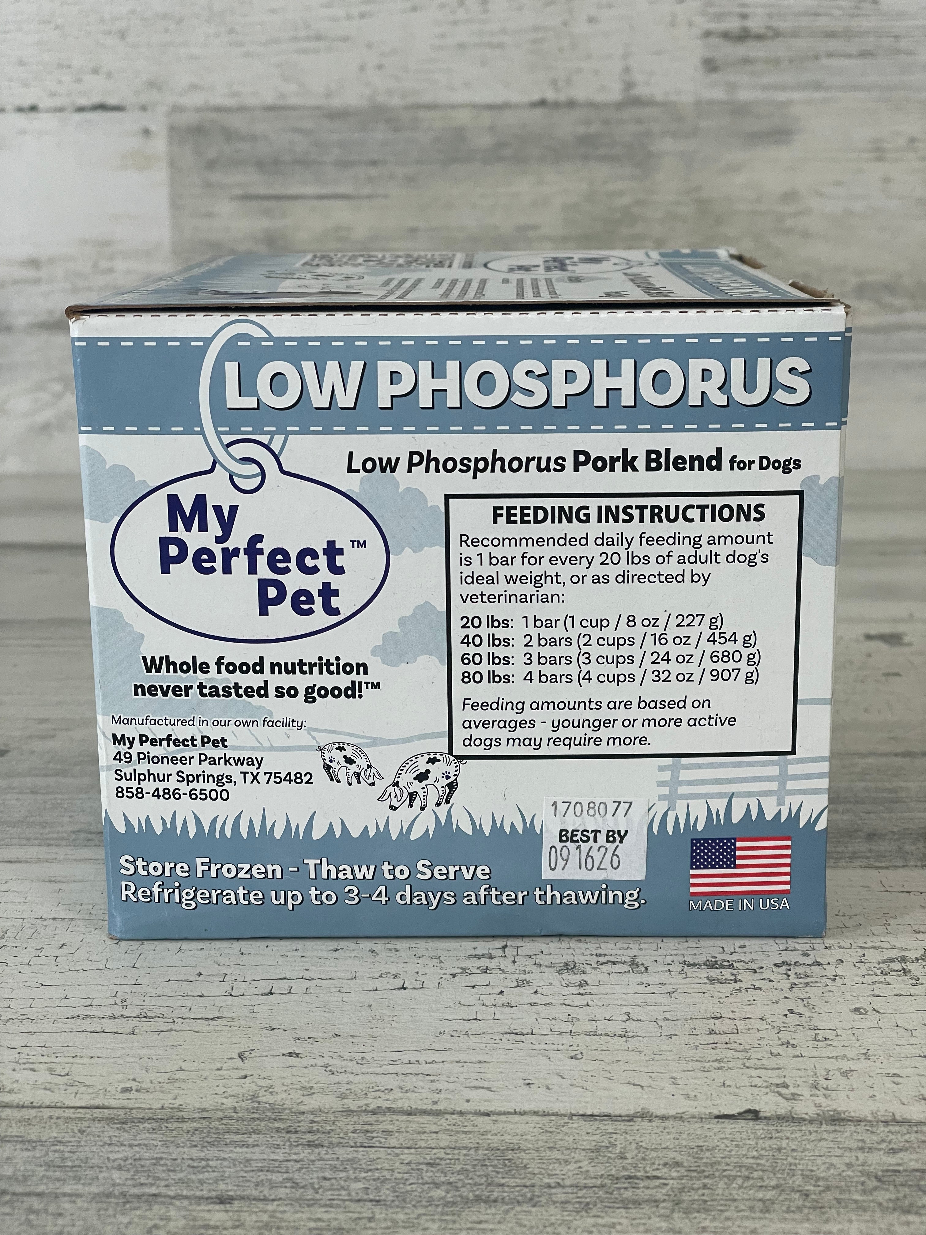 My Perfect Pet Low Phosphorus Pork Dog Food - 4lb Bag | Healthy Kidney Support for Dogs | Perfect for Senior Dogs & Pets with Kidney Issues