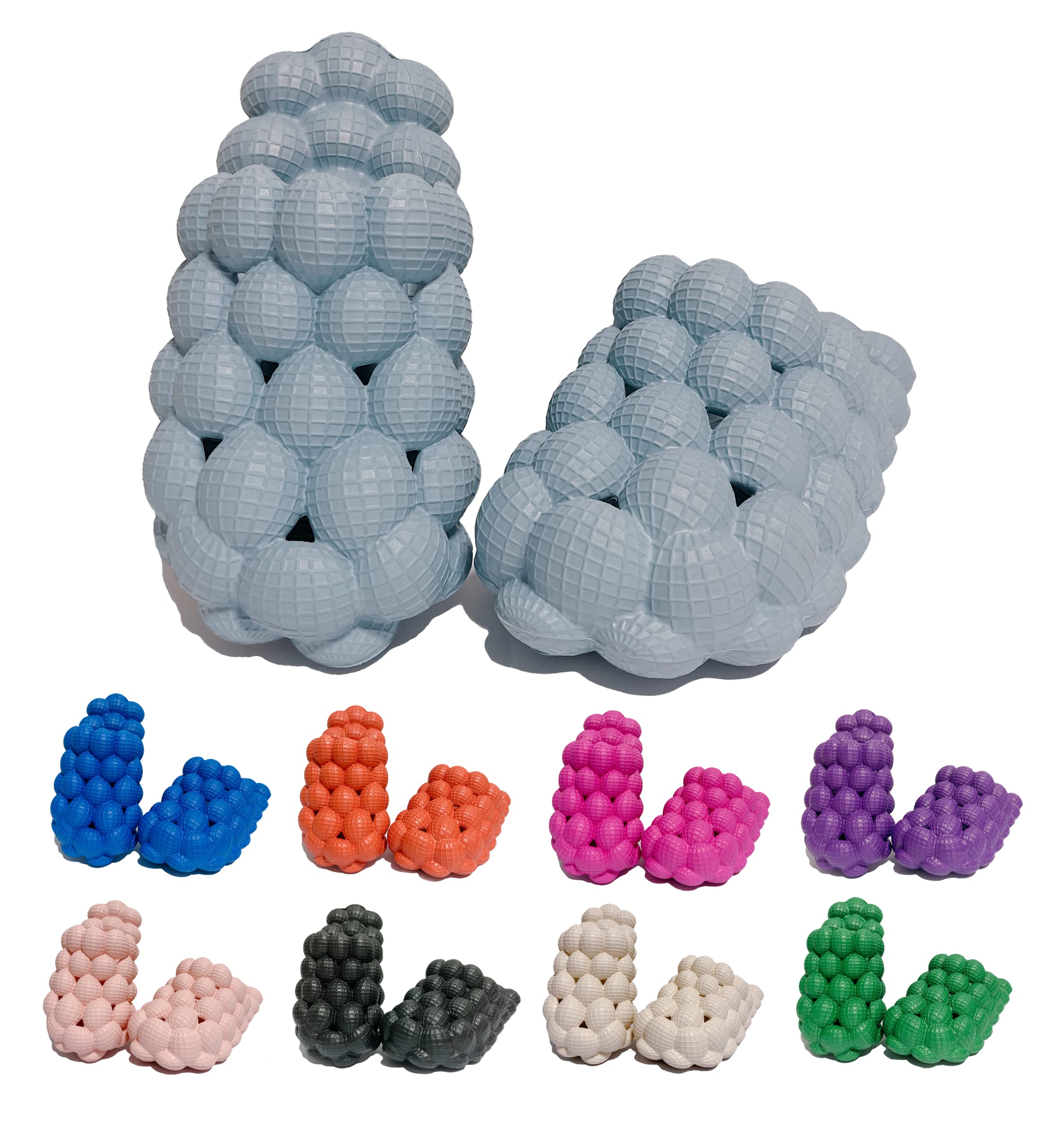 Reflexology Massage Slippers for Men & Women - Anti-Slip Bubble Slippers with Lychee Design - Comfortable House Shoes for Relaxation, Spa & Home Use