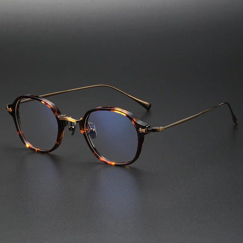 Stylish Unisex Full Rim Polygon Square Titanium Acetate Eyeglasses Frame 11183 - Trendy Geometric Glasses for Work, Reading & Fashion Accessories