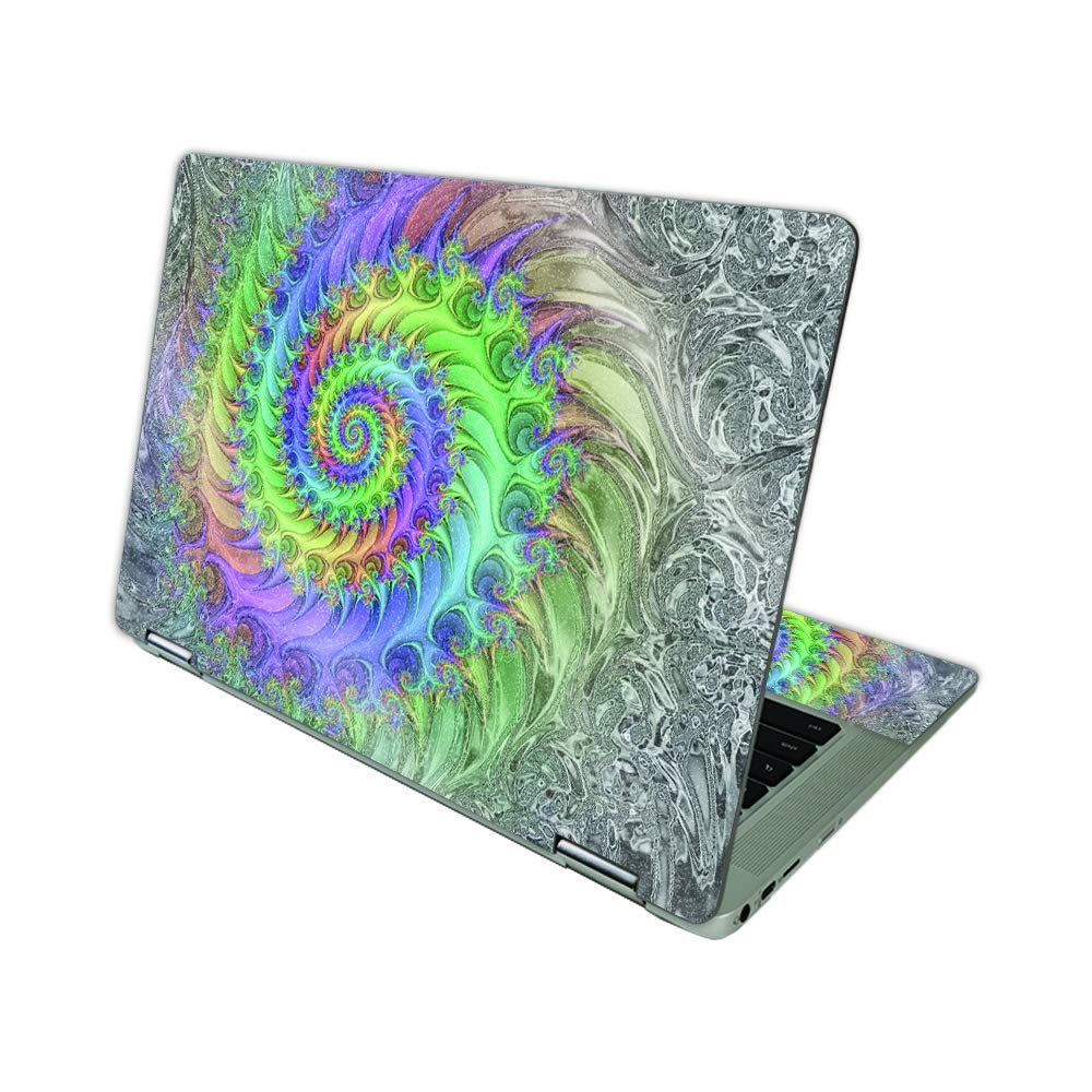 MightySkins Glossy Glitter Skin Cover for HP Chromebook x360 14 (2021) - Tripping Design | Scratch-Resistant Protective Vinyl Decal | Easy Install & Remove | Made in USA | Perfect for School, Work & Travel