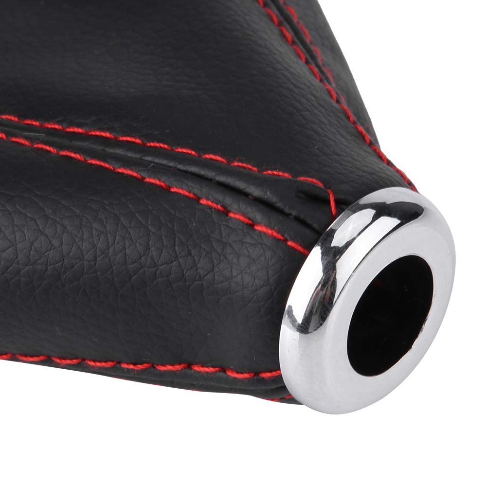 Universal Bright Black PU Leather Gear Shift Boot Cover - Dustproof Shifter Knob Protector for Cars, Trucks & SUVs | Perfect for Manual Transmission Vehicles & DIY Auto Interior Upgrades