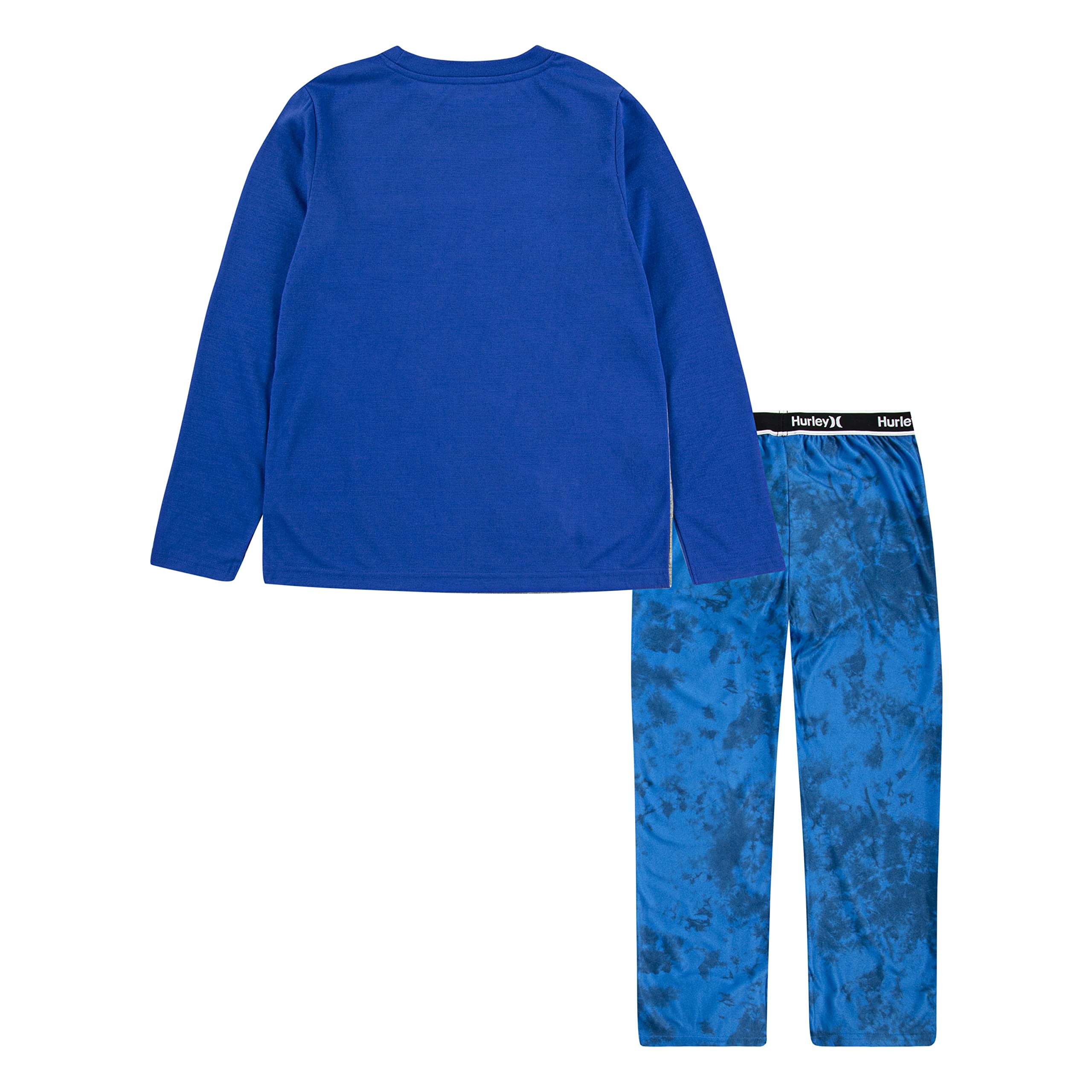 Hurley Boys' 2-Piece Pajama Set - Soft Cotton Sleepwear, Game Royal Washed Blue, Size 6 - Cozy Kids' Pajamas for Bedtime & Sleepovers
